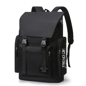 Sac à dos pour ordinateur portable à fermeture roll-top, grande capacité, géométrique, imperméable, unisexe, en tissu Oxford, antivol, pour activités de plein air et sport, tendance - Product Image 1
