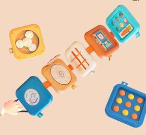 Nuevos juguetes, rompecabezas de música apilable ocupado, cubo inteligente sensorial, seis poliedros, Educación Temprana, entrenamiento de dedos, cubo sensorial ocupado - Product Image 1