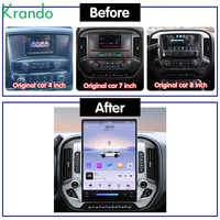 Unidad Principal Android Estilo Tesla de 15.6 Pulgadas Krando para Chevrolet Silverado GMC Sierra 2014-2020, Estéreo para Auto, Android Inalámbrico, Carplay