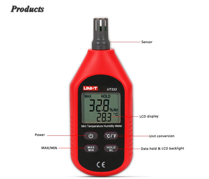 UNI-T UT333 Mini LCD numérique température de <span class=keywords><strong>l</strong></span>'<span class=keywords><strong>air</strong></span> <span class=keywords><strong>humidité</strong></span> mètre thermomètre hygromètre jauge <span class=keywords><strong>testeur</strong></span> UT333 mise à niveau - Product Image 6