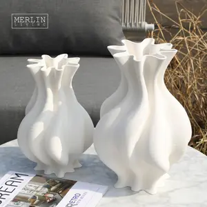 Merlin tinggal vas cetak 3D vas bunga hutan hujan tropis vas keramik Dekorasi Rumah Nordik pabrik keramik Chaozhou OEMODM