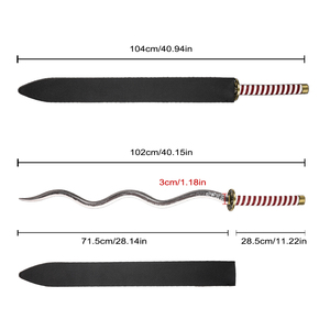 Espada Nichirin de Anime Japonés Demon Slayer de 104 cm, de Alta Calidad y Bajo Precio, Espada <span class=keywords><strong>Obanai</strong></span> <span class=keywords><strong>Iguro</strong></span>, Katana Real - Product Image 2