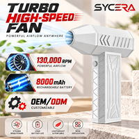 Souffleur d'air rechargeable 130000 tr/min, 8000 mAh, sans fil, dépoussiéreur électrique, ventilateur portable OEM ODM pour le dépoussiérage des voitures