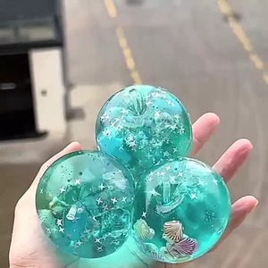 Jouet à presser en maltose transparente bleue en forme de pomme, boule anti-stress pour enfants et adultes, cadeau de décompression pour une ambiance cool - Product Image 5