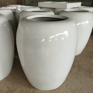 Décoration intérieure et extérieure créative moderne Jardinières Vase Pots de plantes de grande taille Pots de fleurs en fibre de verre - Product Image 4