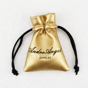 Bolsas de Embalaje de Joyería de Cuero PU con Logotipo Personalizado de Lujo, Bolsa con Cordón para Regalo de Joyería - Product Image 2