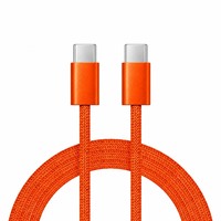 Câble de charge rapide tressé en aluminium orange 60W avec connecteurs Micro USB 3.0 et Type-C pour scanners, banques d'alimentation et plus encore