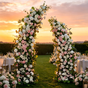 New White and Green and Artificial Hydrangen Silk <b>Backdrop</b> Wedding Arch Flower Decor for Event Day - Product Image 1