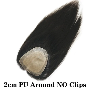 Prothèse capillaire pour femme de 22 pouces, base en soie 6x6, avec contour en PU et clips, 15x16cm, en cheveux naturels, pour femmes blanches, pour couvrir les cheveux blancs - Product Image 5