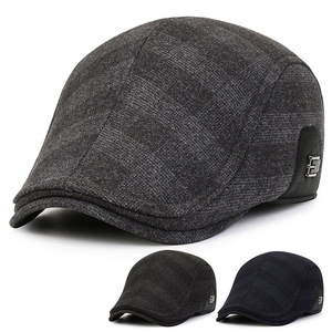Men's Winter Warm Cotton Cap With Ear Flaps Duckbill Hat Keep Warm Windproof Outdoor Adult Hat Navy Blue - Product Image 1