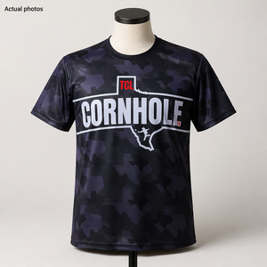 Maglietta Personalizzata OEM per Cornhole e Calcio, Abbigliamento Sportivo Leggero ad Asciugatura Rapida, Prezzo all'Ingrosso per Uomini, Donne e Ragazzi - Product Image 4