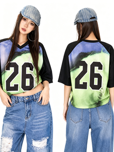Nouveau T-shirt décontracté pour femme, style rétro américain 2026, maillot de basketball à manches courtes, imprimé numérique, hip-hop, streetwear, sport - Product Image 6