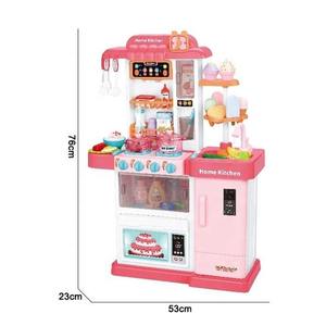 Ensemble de jouets de cuisine pour enfants, lumière, musique, vaisselle, table, changement de couleur, nourriture, pulvérisation d'eau, crème glacée, ustensiles de cuisine simulés - Product Image 4