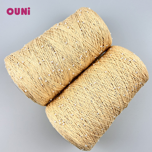 300 grammo fabbrica produrre commercio all'ingrosso prezzo negozio di vendita bianco PearlsYarn6ply100 % filo di cotone con 3mm dimensioni di perle di vetro per filati - Product Image 3