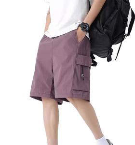 <b>Men's</b> High Waist Summer Quarter <b>Pants</b> Solid Color Sports and <b>Leisure</b> Shorts Loose Youth Quarter Shorts - Product Image 2