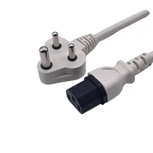 India 3 Pin Plug for laptop PC Electric BIS 1293 India Power Cord