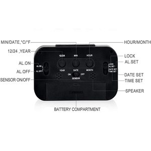 Réveil intelligent multifonctionnel avec mini-affichage de la date, de la température et minuteur, veilleuse de table pour bureau, chambre et bureau d'étude - Meilleures ventes - Product Image 4