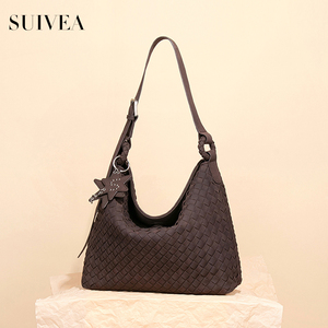 กระเป๋าถือผู้หญิงกระเป๋าแฮนด์เมดกระเป๋าสะพายไหล่ใบเดียวทอ - Product Image 4