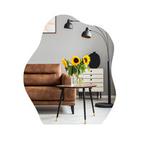 Bonne vente moderne forme irrégulière tenture murale décor personnalisé mur adhésif miroir