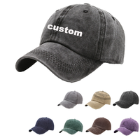Gorra de Béisbol Vintage sin Estructura al por Mayor para Hombre, Logotipo Bordado Personalizado en Tela de Algodón Lavada, Gorra de Béisbol con Patrón de Letras