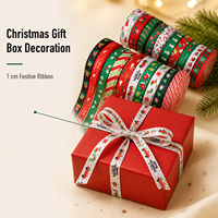 Ruban gros-grain de 1 cm à motif Casse-Noisette de Noël, ruban estampé à chaud pour emballage cadeau et nœuds DIY de Noël