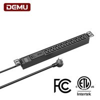 PDU para Rack de Servidor 1U de 19 Pulgadas, Regleta de Alimentación de 8 Tomas de Corriente Estadounidenses de 20 A, Supresor de Sobretensiones de 3900 J y Disyuntor de Sobrecarga para Gabinete de Red
