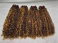 Extensiones de Cabello Humano 100% Virgen Brasileño Remy, Rizado Pixie, Doble Trama, Color 12A, 100 Gramos