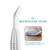 Pince à épiler séparatrice et courbée pour cils, outils de maquillage professionnels, argentée, pour isolation des cils longs et courts