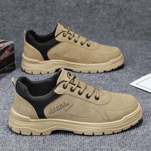 Chaussures de protection pour hommes, pour le travail et les loisirs, antidérapantes, respirantes, tendance, à lacets, avec empeigne en PU et semelles en caoutchouc - Product Image 2