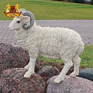 Statua da <span class=keywords><strong>Giardino</strong></span> in <span class=keywords><strong>Resina</strong></span> di Pecora Suffolk in Piedi, Decorazione da Esterno in Fibra di Vetro - Product Image 5