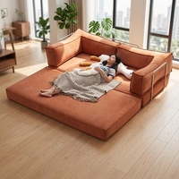 Canapé-lit inclinable moderne et minimaliste, revêtement en velours côtelé, pliable, housse amovible et lavable, multicolores, mousse à mémoire de forme, 3 places