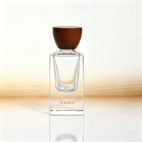 Flacons vaporisateurs de parfum vides transparents de luxe 30ml 100ml avec bouchon en bois, flacon de parfum en verre personnalisé avec logo 50ml avec boîte d'emballage