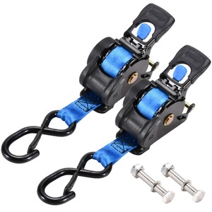 Correas de trinquete retráctiles de 1 pulgada x 9 pies para amarre de popa de embarcaciones, autoajustables, montables en remolque, con tornillos para barco - Product Image 4