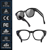Lunettes intelligentes IA HD avec caméra anti-tremblement 800W, batterie 290mAh, contrôle tactile, étanchéité IP54, traduction en temps réel et lecteur de musique