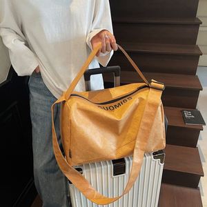 Customized Logo Unisex Travel Bags Large Capacity <b>Clothes</b> <b>Storage</b> Tote Bag Waterproof Silver PU Luggage Bags - Product Image 2