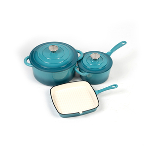 Nouveau design minimaliste d'ustensiles de cuisine sains en <span class=keywords><strong>fonte</strong></span> Casserole en céramique antiadhésive avec couvercle Matériau métallique émaillé de couleur - Product Image 4