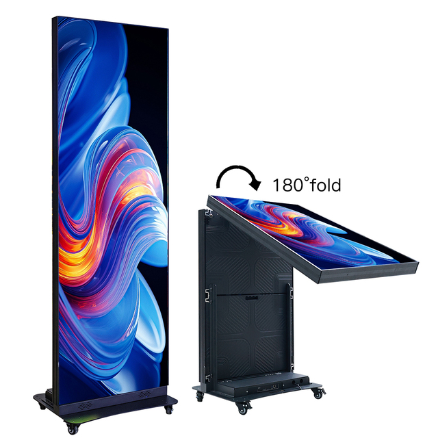 HD Ultra-Thin 4G/Wifi Indoor LED Standing Poster Screen P1.86 P2 P2.5 LED Mirror Display with Animation Function