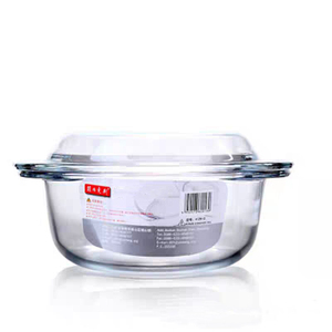 <span class=keywords><strong>Olla</strong></span> redonda de vidrio transparente resistente al calor, cuenco de doble oreja, horno grande, sopa de <span class=keywords><strong>microondas</strong></span>, cazuela de vidrio con tapa - Product Image 5