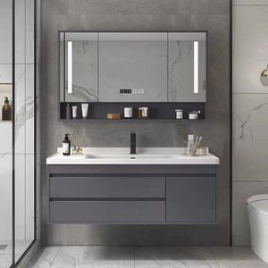 Tocador de gabinete moderno de lujo para el Hogar, baño de Hotel con lavabo, lavabo de espejo inteligente, lavabo personalizado - Product Image 5