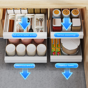 Wholesale Under <strong>Sink</strong> Organizer Carbon Steel Bathroom Cabinet Storage and Organizer <strong>Pullout</strong> Cabinet Organizers <strong>Drawer</strong> Basket - Product Image 4