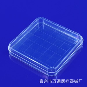 Boîtes de Pétri carrées en plastique Wantong Medical 100 mm, plaques bactériennes stérilisées à usage unique - Product Image 5