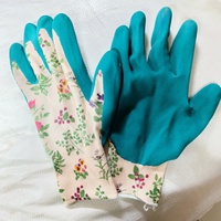Gants de jardinage en latex résistants aux perforations, imperméables, anti-coupures, durables, respirants, motif feuilles pour l'entretien des fleurs et des succulentes