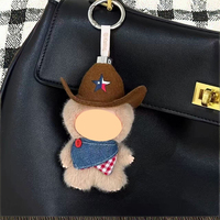 Pour LABUBU V4 Accessoires de poupée de mode Échelle Western Cowboy Hat & Bib Cartoon