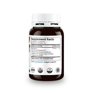 Cápsulas de Bisglicinato de Magnesio de Alta Absorción, Apoyo Suave al Metabolismo Energético, Suplemento de Mg Elemental, Marca Privada OEM, 90 Unidades - Product Image 3