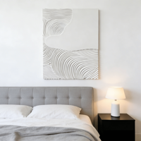 Panel de Escultura Mural Texturizado 3D Clásico Moderno con Diseño de Ondas Abstractas para Decoración de Dormitorios y Hogares