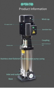 Gran oferta, bomba de refuerzo de acero inoxidable CNP, bomba de agua centrífuga vertical de varias etapas, 20m ³, 380V, 7.5KW, bomba de agua de filtración, <span class=keywords><strong>CDL20</strong></span>-7 - Product Image 4