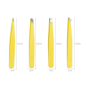 Kit de 4 pinces à <span class=keywords><strong>épiler</strong></span> en acier inoxydable satiné à marque privée, instruments de beauté pointus et courbés <span class=keywords><strong>pour</strong></span> extensions de <span class=keywords><strong>sourcils</strong></span> - Product Image 6