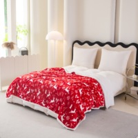 Couverture de Noël Sherpa en flanelle douce et chaude à double couche avec motif d'arbres de cerf de Noël pour le lit et le canapé Cadeaux pour tout le monde