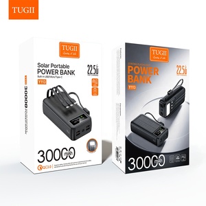 Batterie solaire portable TUGII 30000mAh avec charge rapide Micro <span class=keywords><strong>USB</strong></span> et <span class=keywords><strong>USB</strong></span>-C, affichage LED, idéale pour le camping - Product Image 4