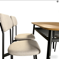 Ensemble de salle à manger simple avec table en MDF+PVC et 4 chaises, pour intérieur, DS-116-F